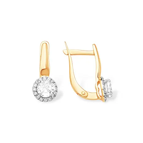 Серьги с английским замком из красного золота