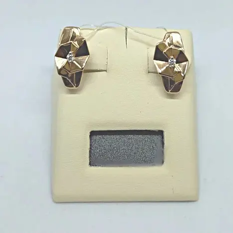 Серьги с английским замком из красного золота