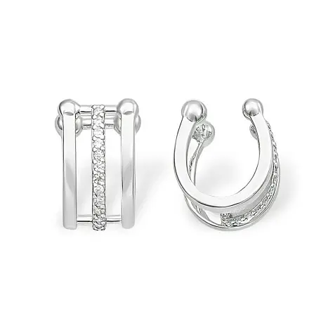 Серьги каффы из серебра