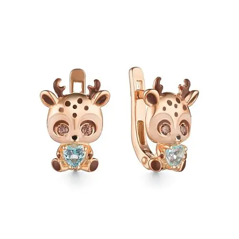Серьги детские из позолоты