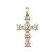 Подвеска декоративный крест из комбинированного золота