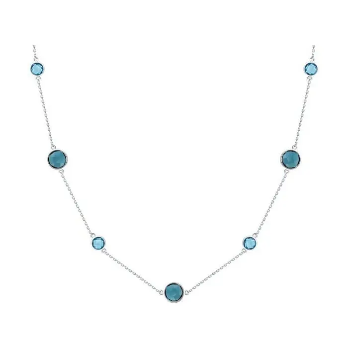 Цепь колье из белого золота