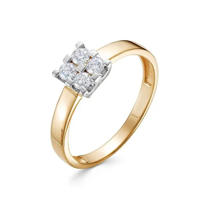 Кольцо декоративное из комбинированного золота