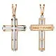 Подвеска крест из комбинированного золота