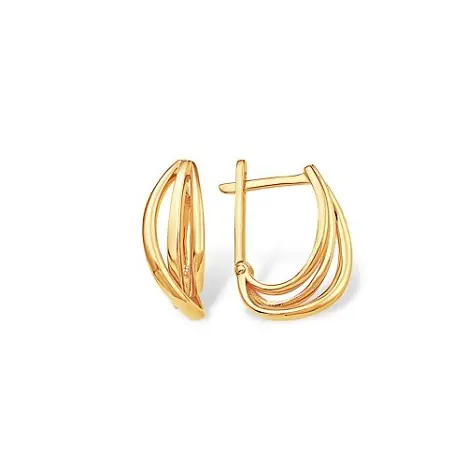 Серьги с английским замком из красного золота