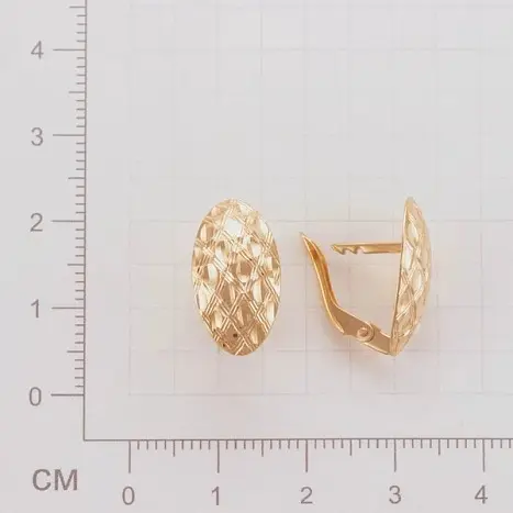 Серьги с английским замком из красного золота
