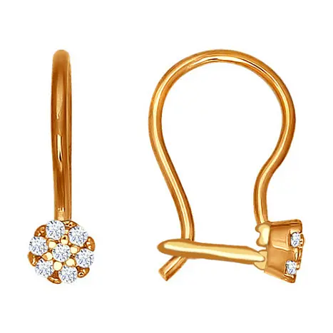 Серьги детские из позолоты