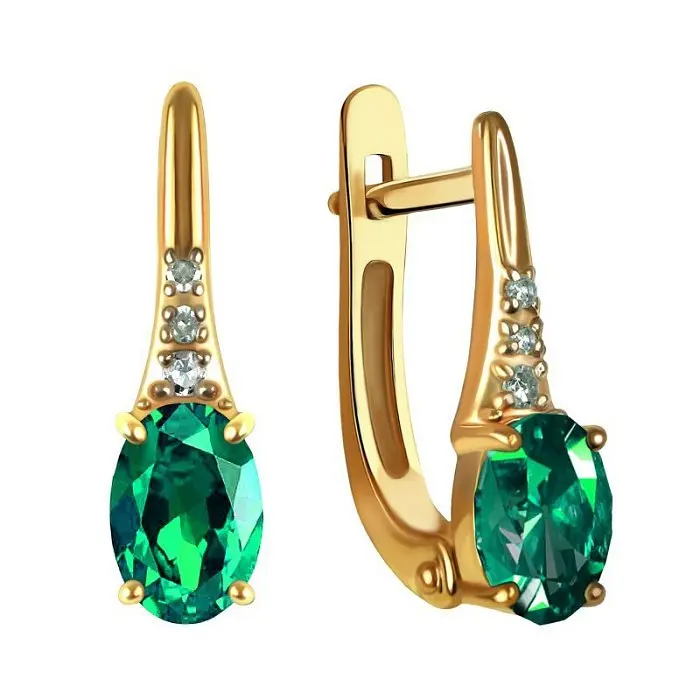 Серьги с английским замком из красного золота