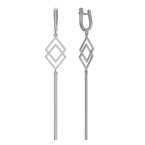 Серьги подвесные из серебра