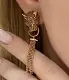 Серьги подвесные из красного золота