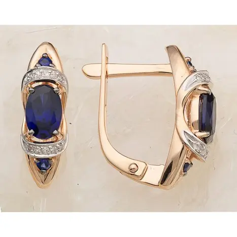 Серьги с английским замком из красного золота