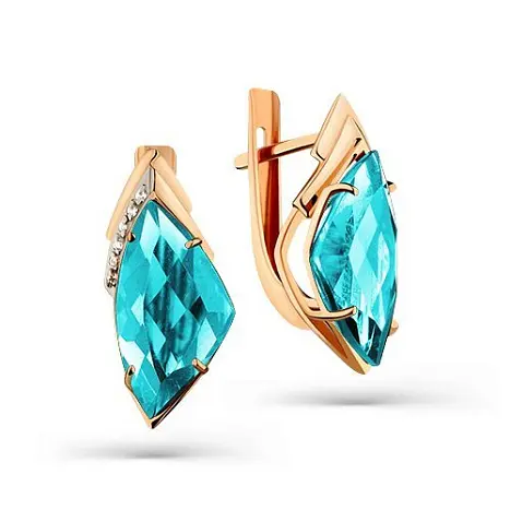 Серьги с английским замком из красного золота