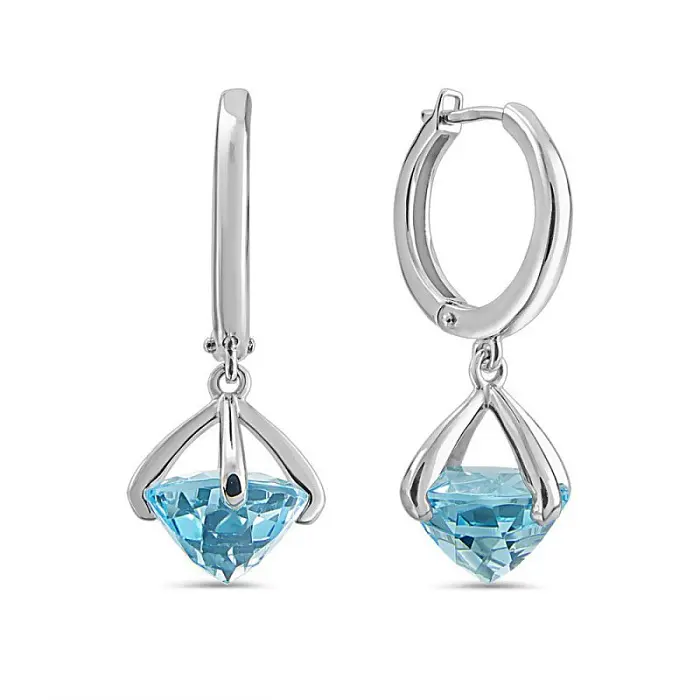 Серьги подвесные из серебра