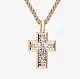 Подвеска крест из комбинированного золота