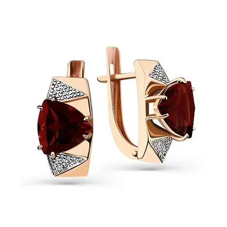 Серьги с английским замком из красного золота