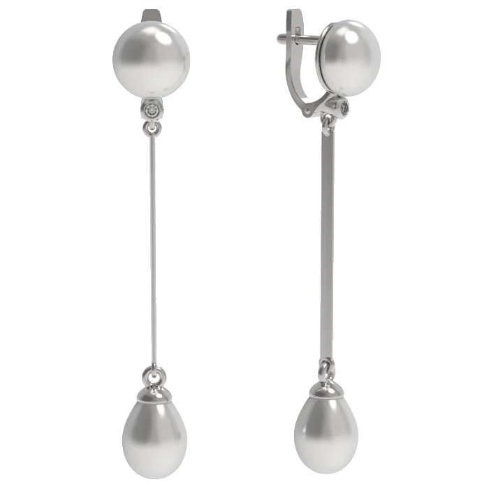 Серьги подвесные из серебра