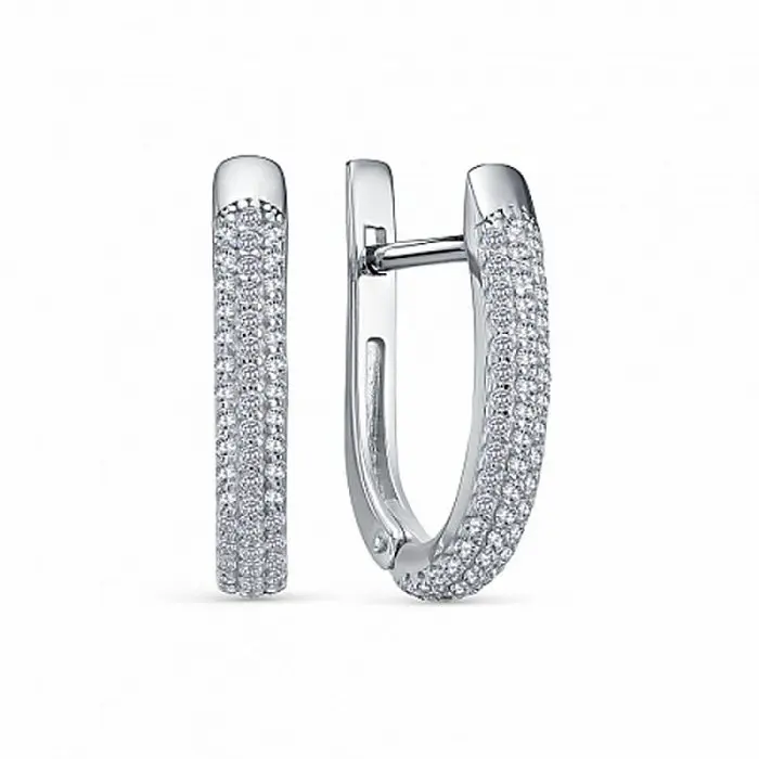 Серьги с английским замком из серебра