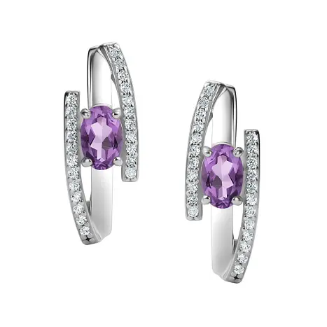 Серьги с английским замком из серебра