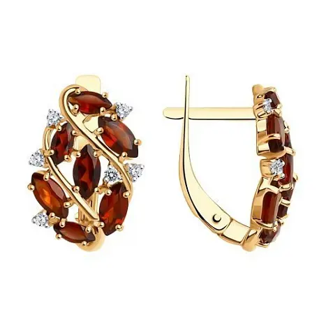 Серьги с английским замком из красного золота