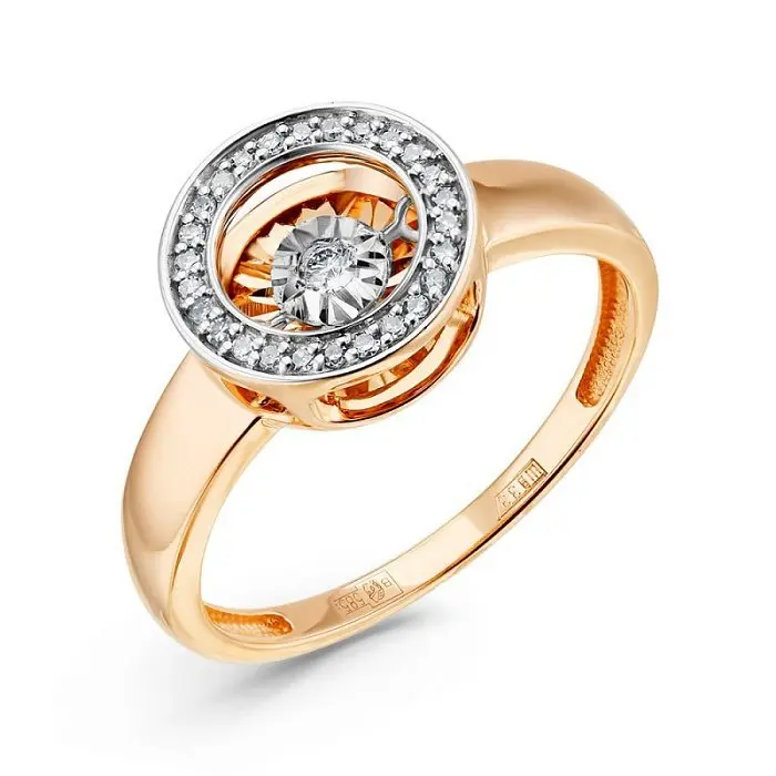 Кольцо декоративное из комбинированного золота