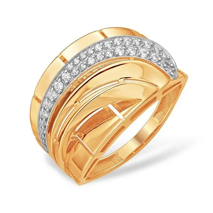 Кольцо декоративное из красного золота