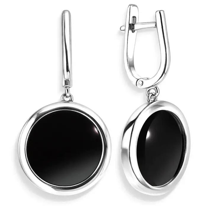 Серьги подвесные из серебра