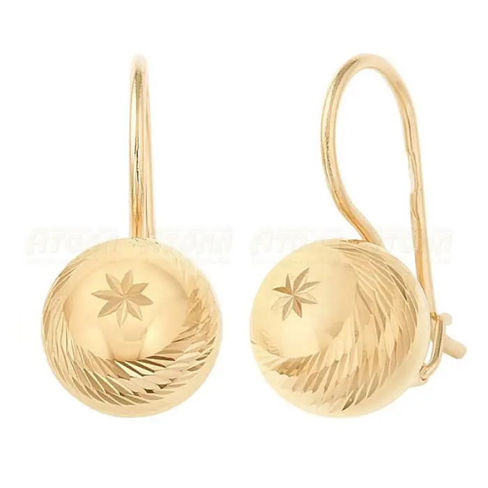 Серьги петельки из красного золота