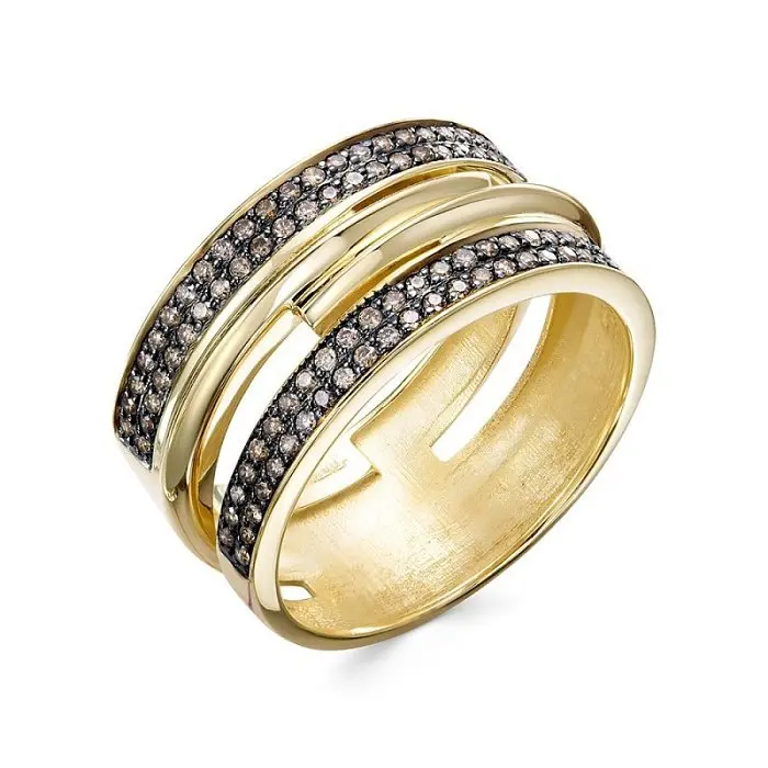 Кольцо декоративное из желтого золота вид 1