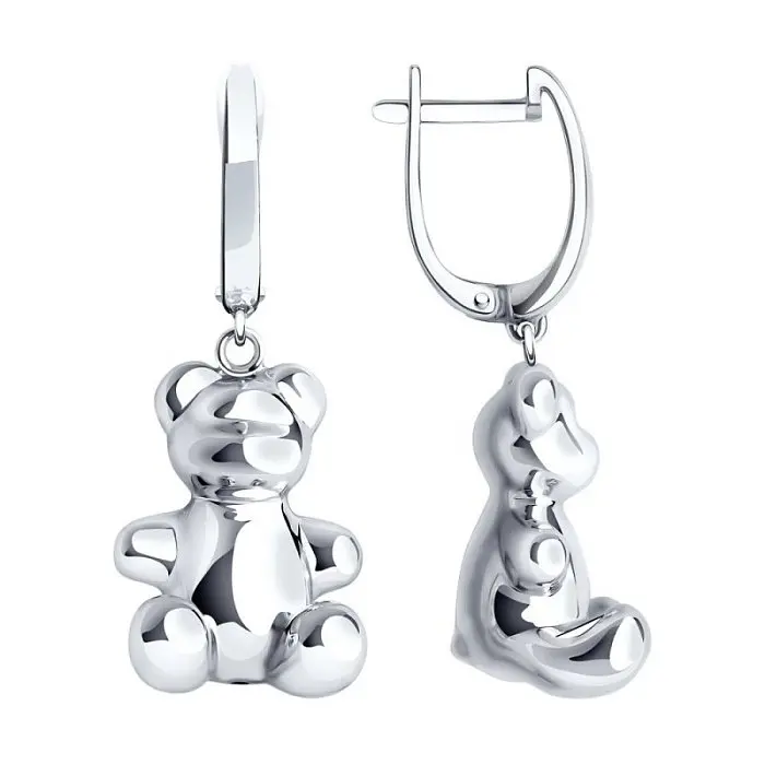 Серьги подвесные из серебра