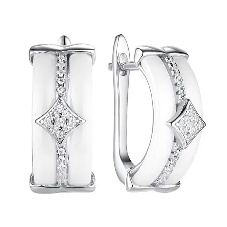 Серьги с английским замком из серебра