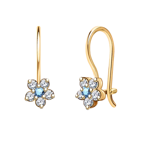 Серьги детские из красного золота