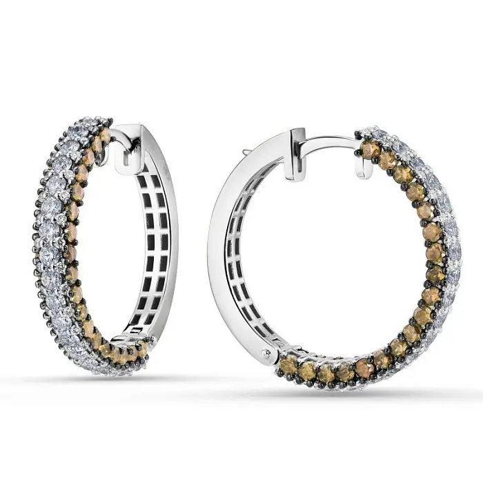 Серьги конго из белого золота