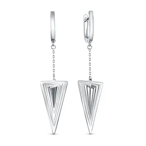 Серьги подвесные из серебра