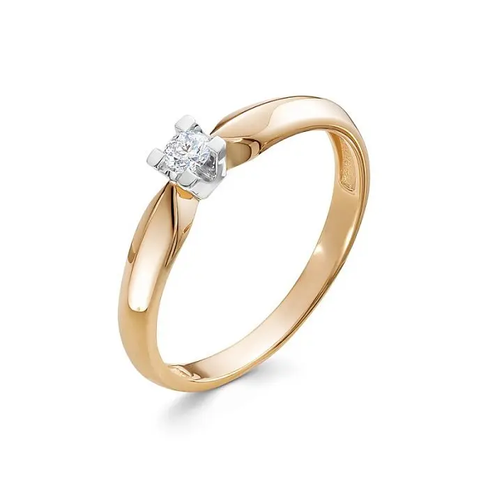 Кольцо помолвочное из комбинированного золота