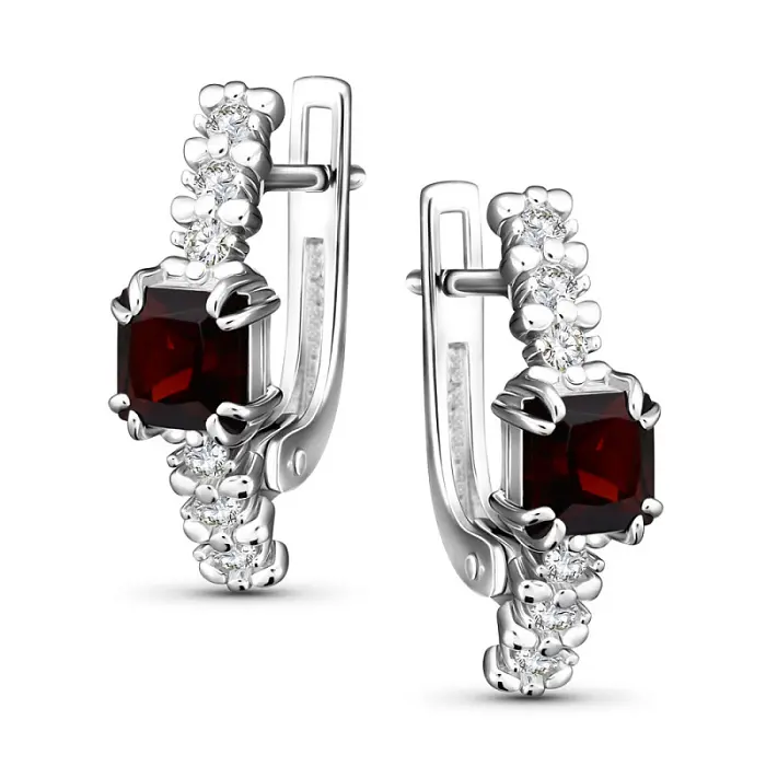Серьги с английским замком из серебра