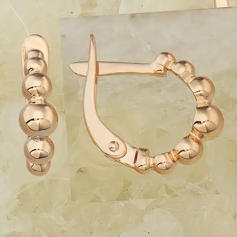 Серьги с английским замком из красного золота
