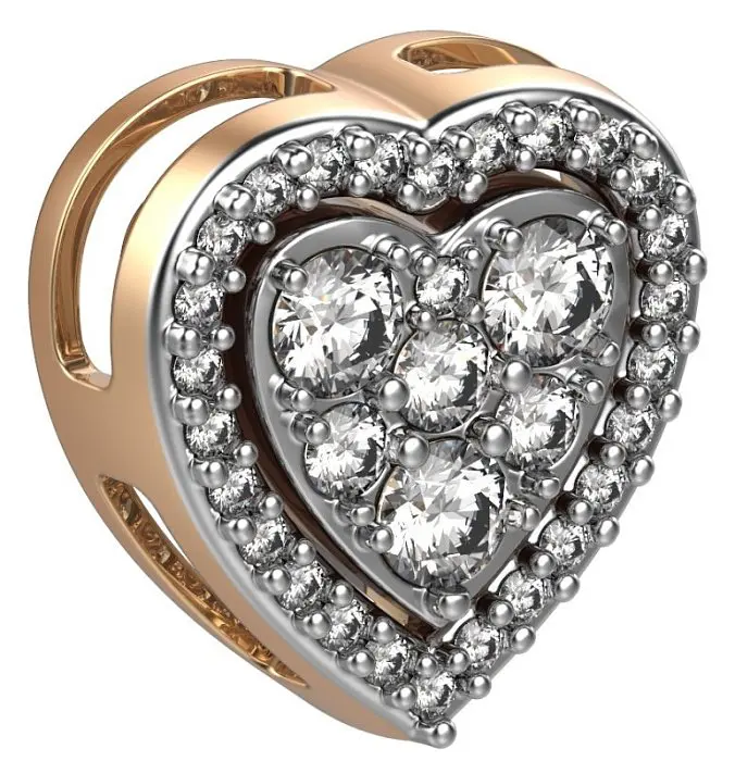 Подвеска бегунок из комбинированного золота