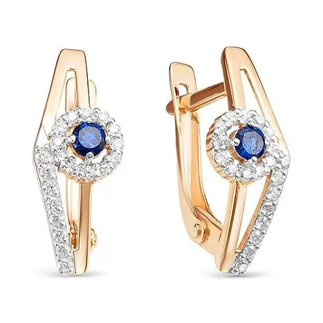 Серьги с английским замком из красного золота