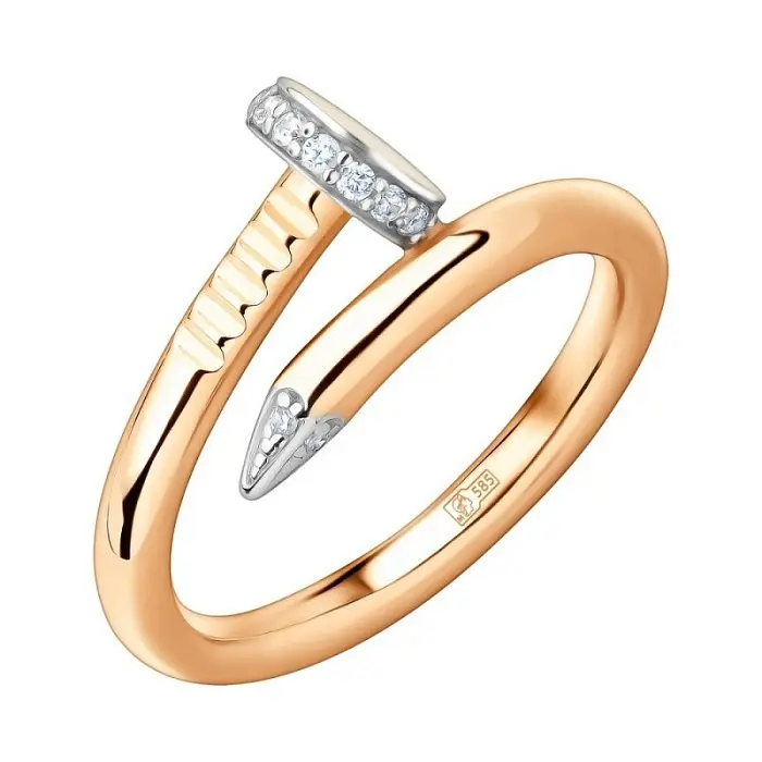 Кольцо декоративное из красного золота