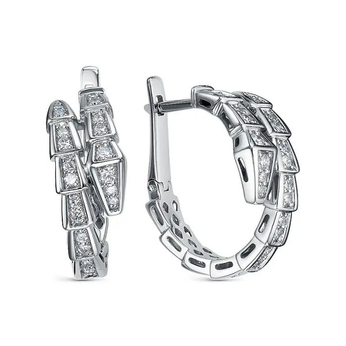 Серьги с английским замком из белого золота Серьги с английским замком из белого золота