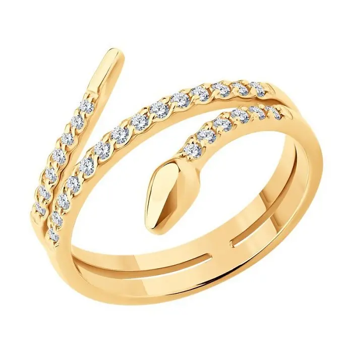 Кольцо декоративное из красного золота