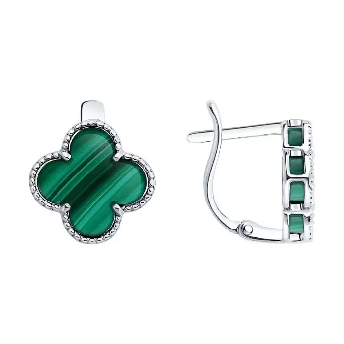 Серьги с английским замком из серебра