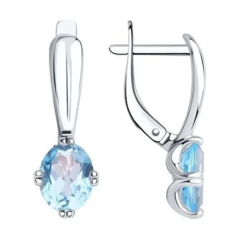 Серьги с английским замком из серебра