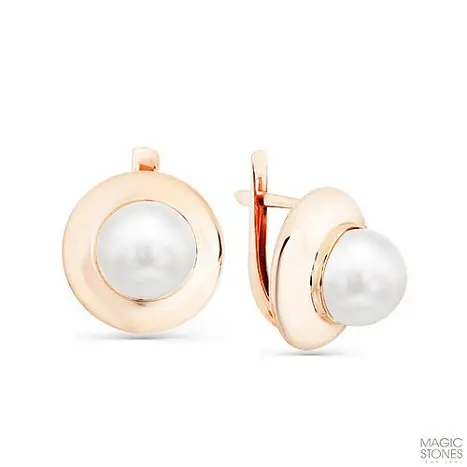 Серьги с английским замком из красного золота