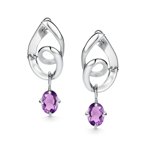 Серьги подвесные из серебра
