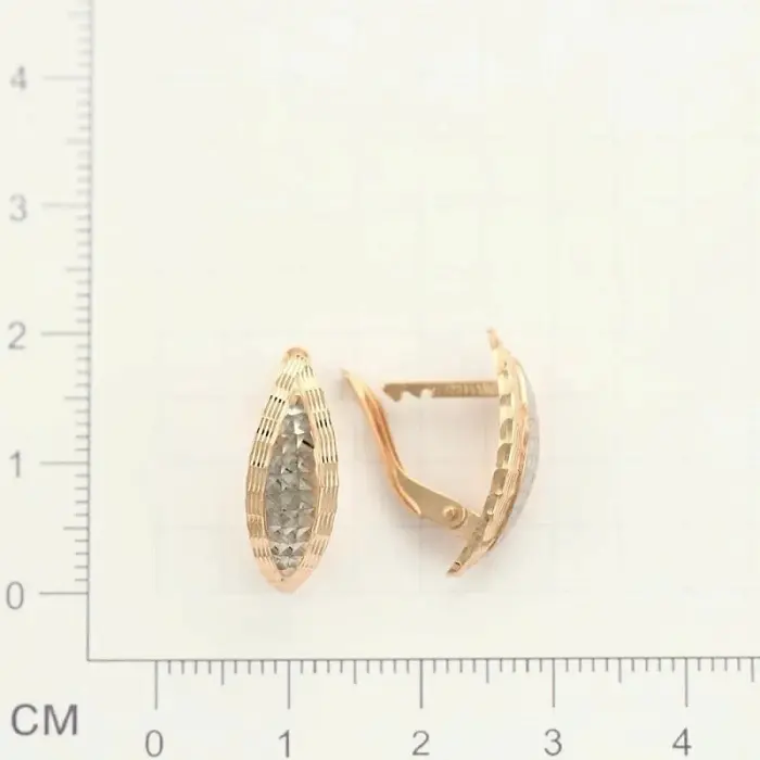 Серьги с английским замком из комбинированного золота