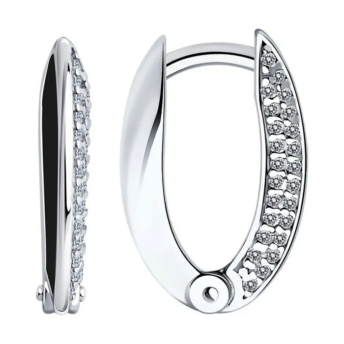 Серьги с английским замком из серебра