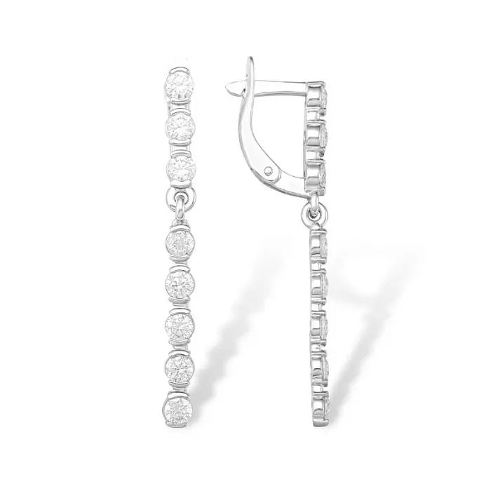 Серьги подвесные из серебра