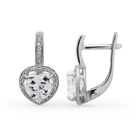 Серьги с английским замком из серебра