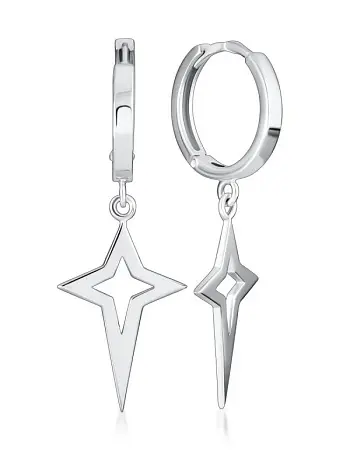 Серьги подвесные из серебра